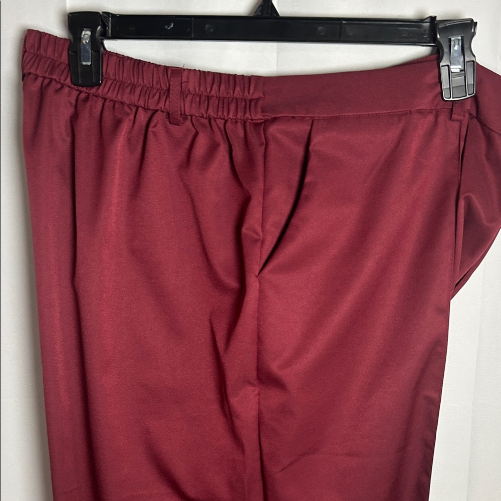 Women’s Elastic-Waist Burgundy (Karen Kane) Look Pants
